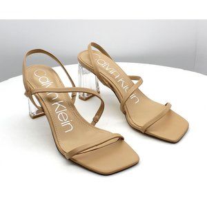 Calvin Klein | Shoes | Calvin Klein Womens Idina Strappy Clear Block Heel  Dress Sandals | Poshmark